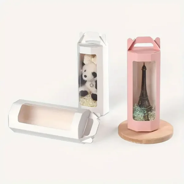 5/10pcs Fashionable Octagonal Clear Window Gift Boxes for Flowers and Gifts, Birthday Wedding Valentine's Day 2
