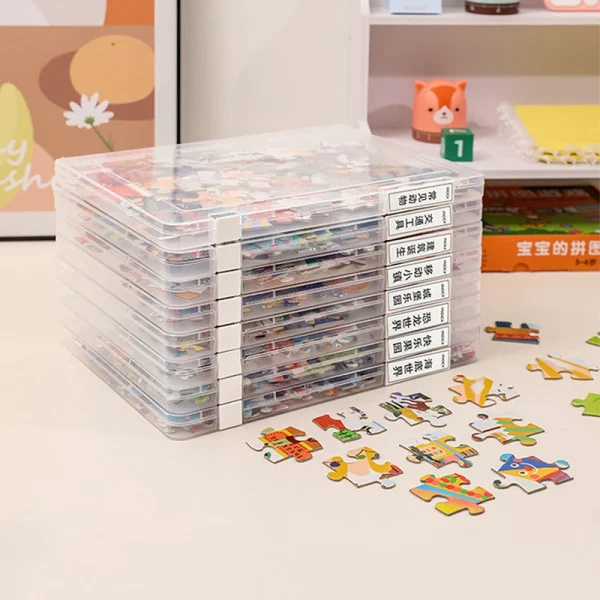 Useful Puzzle Storage Container PP Material Puzzle Organizer with Cover Waterproof Puzzle Storage Holder Storing Box 1