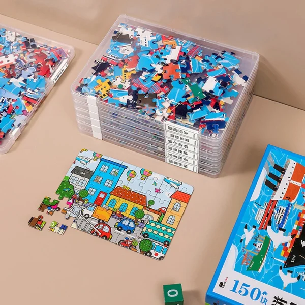 Useful Puzzle Storage Container PP Material Puzzle Organizer with Cover Waterproof Puzzle Storage Holder Storing Box 3