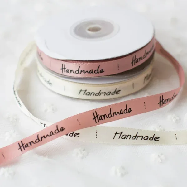 25Yards Handmade Ribbon Cream Pink Color Wrapping Silk Satin Ribbon Wedding Party Favor Gift Box Cake Box Packaging Ribbon 1
