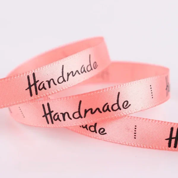 25Yards Handmade Ribbon Cream Pink Color Wrapping Silk Satin Ribbon Wedding Party Favor Gift Box Cake Box Packaging Ribbon 6