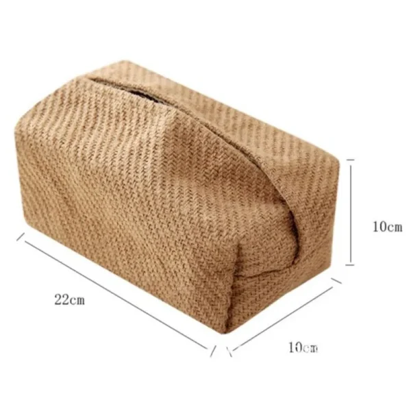 NEW Japanese-Style Jute Tissue Case Napkin Holder for Living Room Table Tissue Boxes Container Home Car Papers Dispenser Holder 4