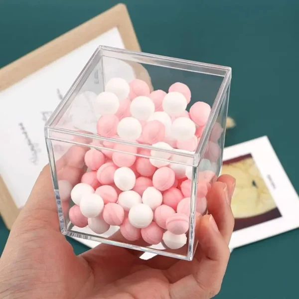 Mini Acrylic Boxes Transparent with Cover Square Packing Box Protection Showcase Dustproof Food Candy Storage Container 3