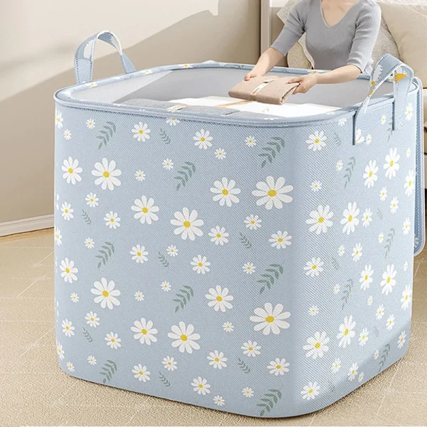 Large capacity household non-woven storage bag quilt clothing storage box wardrobe portable moving bag storage box with handle 1