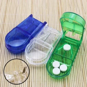 Pill Cutter Splitter Divide Medicine Organizer Drug Slicer Half Storage Compartment Box Medicine Tablet Storage Container 1