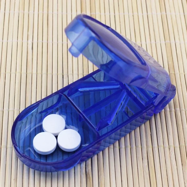 Pill Cutter Splitter Divide Medicine Organizer Drug Slicer Half Storage Compartment Box Medicine Tablet Storage Container 2