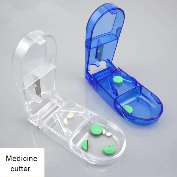 Pill Cutter Splitter Divide Medicine Organizer Drug Slicer Half Storage Compartment Box Medicine Tablet Storage Container 3
