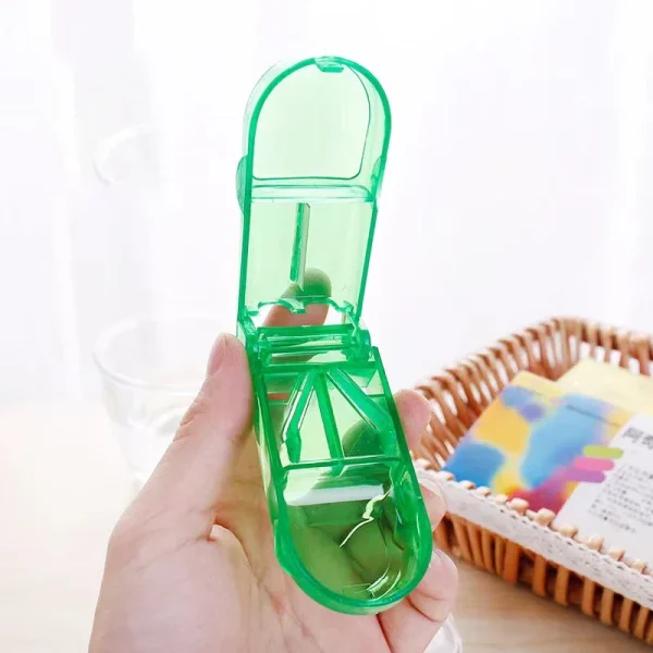 Pill Cutter Splitter Divide Medicine Organizer Drug Slicer Half Storage Compartment Box Medicine Tablet Storage Container 5