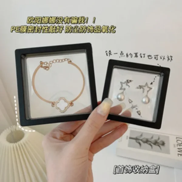 L/M/S Simple Film Suspension Box Transparent PE Film Jewelry Box Ins Style Earrings Necklace Storage Packaging Storage Container 6