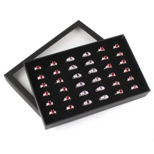 36 Slots Rings Box Storage Case With Transparent Lid, Multi-purpose Earrings Jewelry Display Box Holders Jewelry Storage Boxes 1