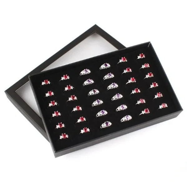 36 Slots Rings Box Storage Case With Transparent Lid, Multi-purpose Earrings Jewelry Display Box Holders Jewelry Storage Boxes 1