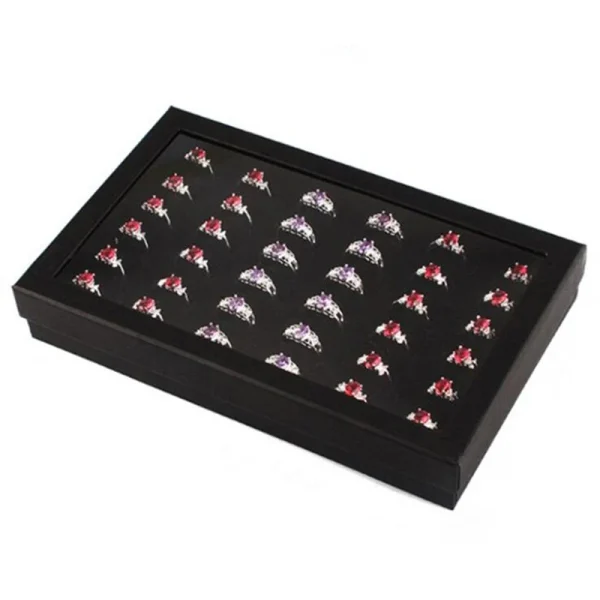 36 Slots Rings Box Storage Case With Transparent Lid, Multi-purpose Earrings Jewelry Display Box Holders Jewelry Storage Boxes 5