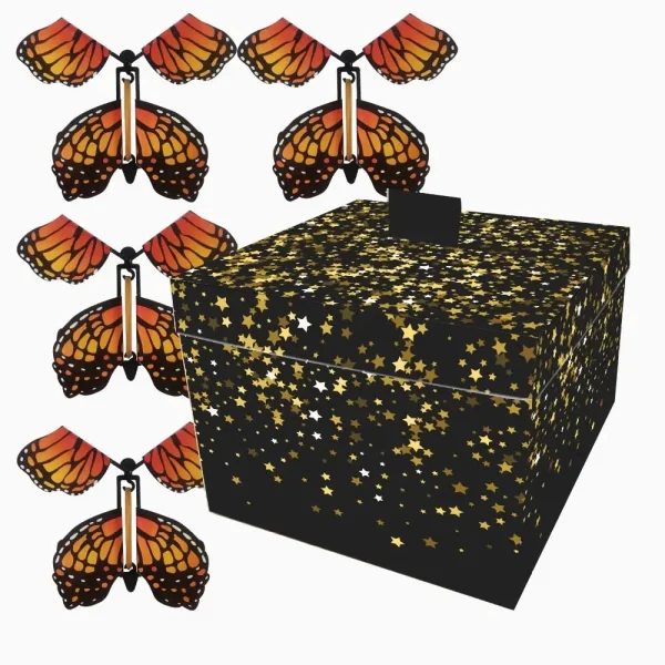 Creative Surprise Flying Butterfly Box Prank DIY Butterfly Explosion Gift Box Party Decorations 1