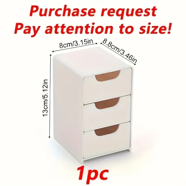 2pcs 3-Tier Glow Style Octagonal Drawer Storage Box,Multifunctional Plastic Office Supplies,Jewelry, Cosmetics Storage Box 3