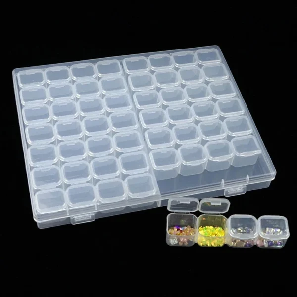 28/56 Girds Adjustable Plastic Storage Box with Label Sticker For Jewelry Nail Art Diamond Painting Accessories Container boxes 3