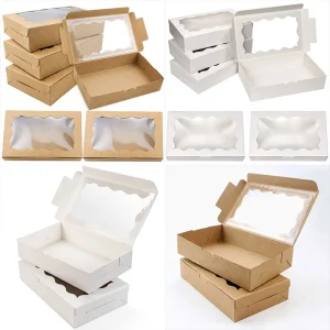 10pcs Cake Boxes With Window Bakery Boxes Pastry Boxes For Cake Pastries Chocolates Cupcakes Birthday Wedding Valentine's Day 1