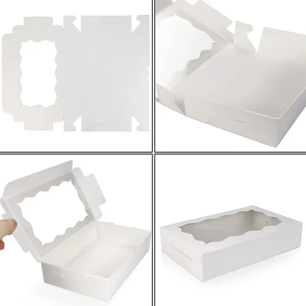 10pcs Cake Boxes With Window Bakery Boxes Pastry Boxes For Cake Pastries Chocolates Cupcakes Birthday Wedding Valentine's Day 6