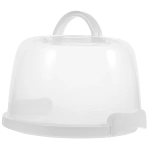 Plastic Cake Carrier Lid Handle Round Cupcake Box Cake Keeper Case Bread Cake Carrying Box Transport Cake Holder Tray 1