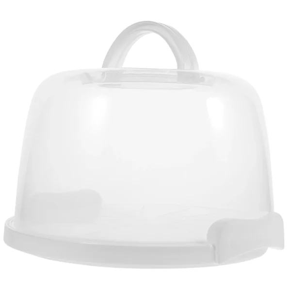 Plastic Cake Carrier Lid Handle Round Cupcake Box Cake Keeper Case Bread Cake Carrying Box Transport Cake Holder Tray 1