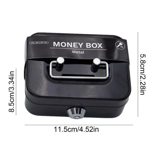 Money Safe Box Lockable Cash Box With Key Portable Piggy Box Made Of Metal Small Security Lock Box Sturdy Coin Boxes For Kids 6