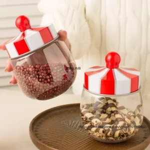 Home Kitchen Plastic Transparent Airtight Jar Cuisine Coffee Bean Candy Organiseurs De Rangement Storage Container Cookie Box 1