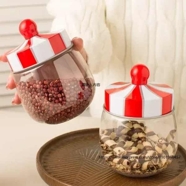 Home Kitchen Plastic Transparent Airtight Jar Cuisine Coffee Bean Candy Organiseurs De Rangement Storage Container Cookie Box 1