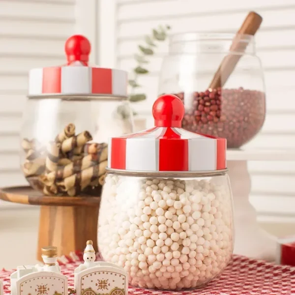 Home Kitchen Plastic Transparent Airtight Jar Cuisine Coffee Bean Candy Organiseurs De Rangement Storage Container Cookie Box 2