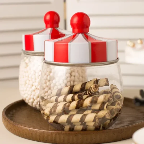 Home Kitchen Plastic Transparent Airtight Jar Cuisine Coffee Bean Candy Organiseurs De Rangement Storage Container Cookie Box 3