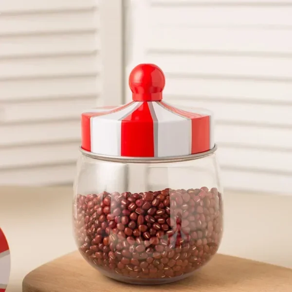 Home Kitchen Plastic Transparent Airtight Jar Cuisine Coffee Bean Candy Organiseurs De Rangement Storage Container Cookie Box 5