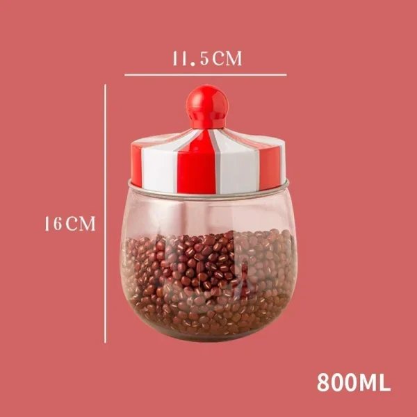 Home Kitchen Plastic Transparent Airtight Jar Cuisine Coffee Bean Candy Organiseurs De Rangement Storage Container Cookie Box 6