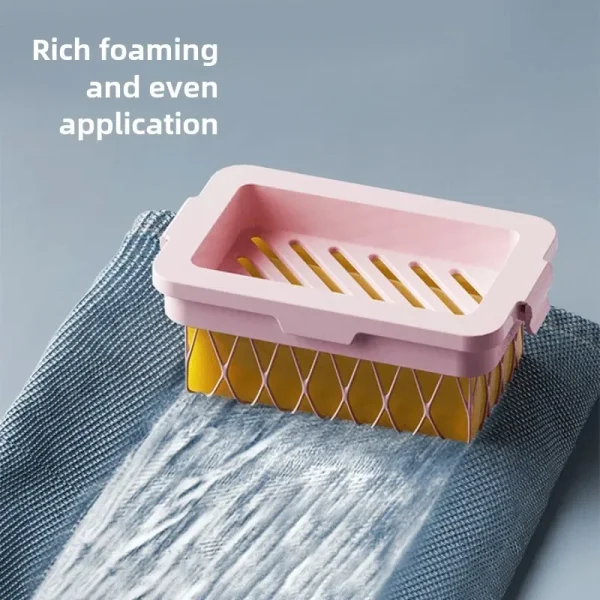 Multifunctional Hand Free Foaming Soap Box,High Elasticity Mesh Soap Bubble Box, Household Soap Box, Storage and Storage Box 2