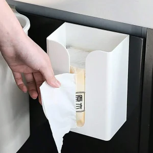 [Thickened Multifunctional Tissue Box] Creative Punch-Free Tissue Box Wall-Mounted Toilet Tissue Box 1