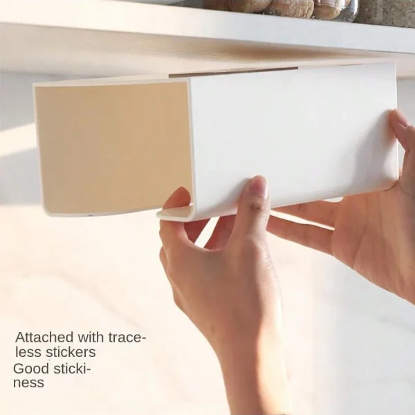 [Thickened Multifunctional Tissue Box] Creative Punch-Free Tissue Box Wall-Mounted Toilet Tissue Box 3
