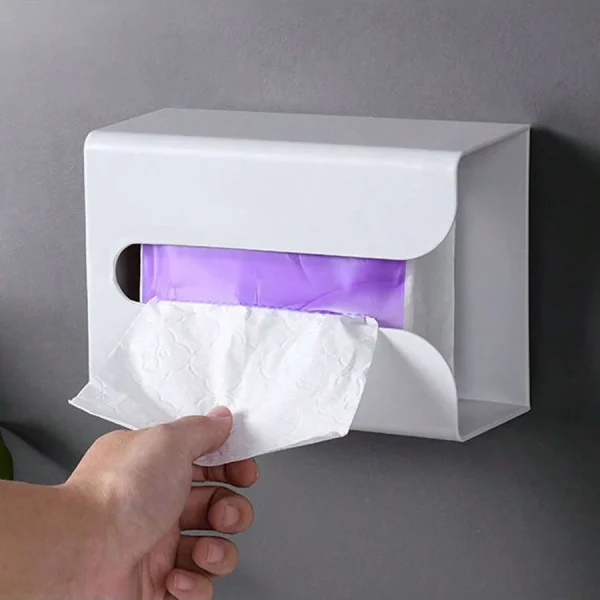 [Thickened Multifunctional Tissue Box] Creative Punch-Free Tissue Box Wall-Mounted Toilet Tissue Box 4
