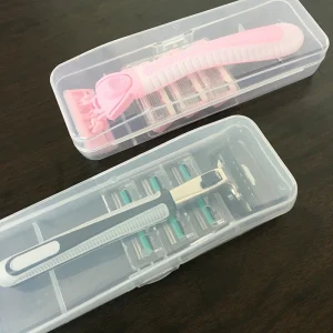 1PCS Shaver Box Transparent Storage Box Portable Travel Men Shaver Box Knife Holder Plastic Storage Box Shaver Container Holder 1