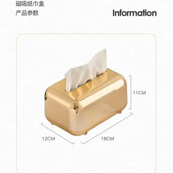 Luxury Golden Tissue Boxes Storage Napkin Holder Paper Case Organizer Ornament Craft Desktop Tissue Holder Kitchen Tissue Box 5