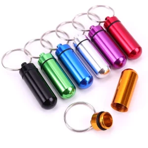 Waterproof Aluminum Pill Box Cache Drug Holder Container Keychain Medicine Box Health Care Portable Outdoor Medicine Bottle 1