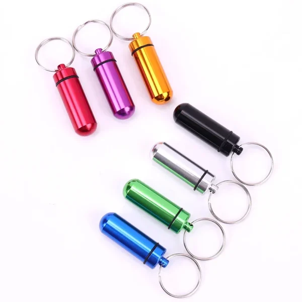 Waterproof Aluminum Pill Box Cache Drug Holder Container Keychain Medicine Box Health Care Portable Outdoor Medicine Bottle 3
