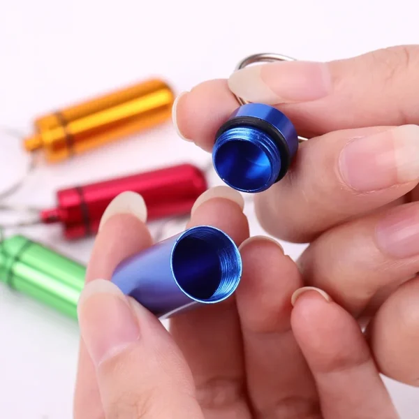 Waterproof Aluminum Pill Box Cache Drug Holder Container Keychain Medicine Box Health Care Portable Outdoor Medicine Bottle 5