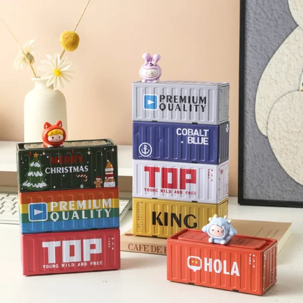 New Container Mini Iron Box Small Container Model Storage Box Creative Desktop Ornament Storage Rack Multi-Functional Metal Box 3