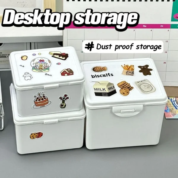 White Kpop Photocard Storage Box Idol Cards Photos Collection Box Jewelry Container ID Card Organizer Desktop Decor Supplies 4