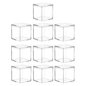 10 Pcs Packing Box Gift Container Party Candy Bag Containers Cookie for Giving Square Acrylic Boxes Cake Storage Packaging Case 1