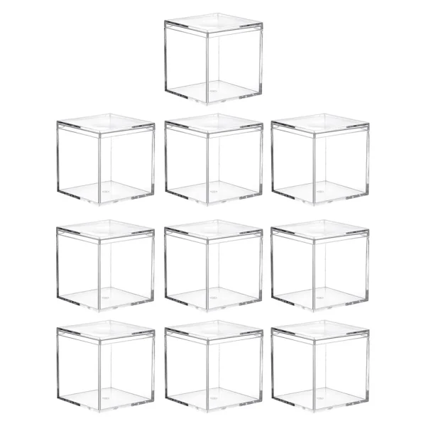 10 Pcs Packing Box Gift Container Party Candy Bag Containers Cookie for Giving Square Acrylic Boxes Cake Storage Packaging Case 1