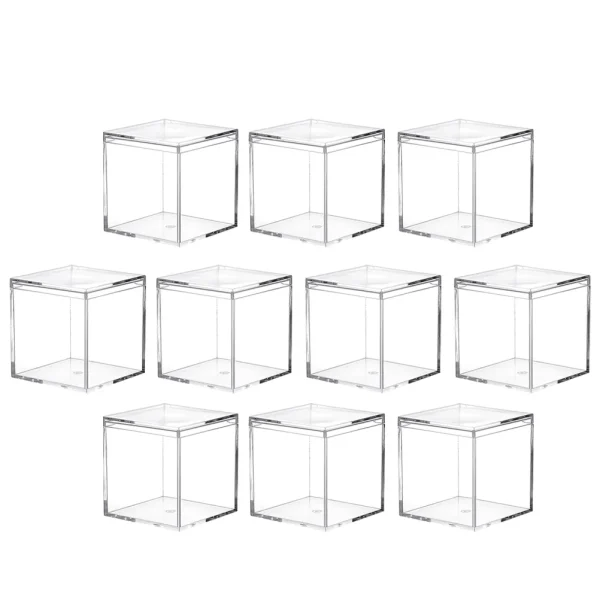 10 Pcs Packing Box Gift Container Party Candy Bag Containers Cookie for Giving Square Acrylic Boxes Cake Storage Packaging Case 3