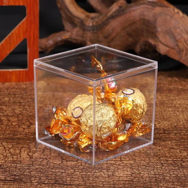 10 Pcs Packing Box Gift Container Party Candy Bag Containers Cookie for Giving Square Acrylic Boxes Cake Storage Packaging Case 5