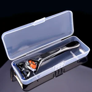 Men Universal Shaver Storage Box Handle Box Full Transparent Plastic Case Razor Boxs Eco-Friendly PP Shaving Box High Quality 1