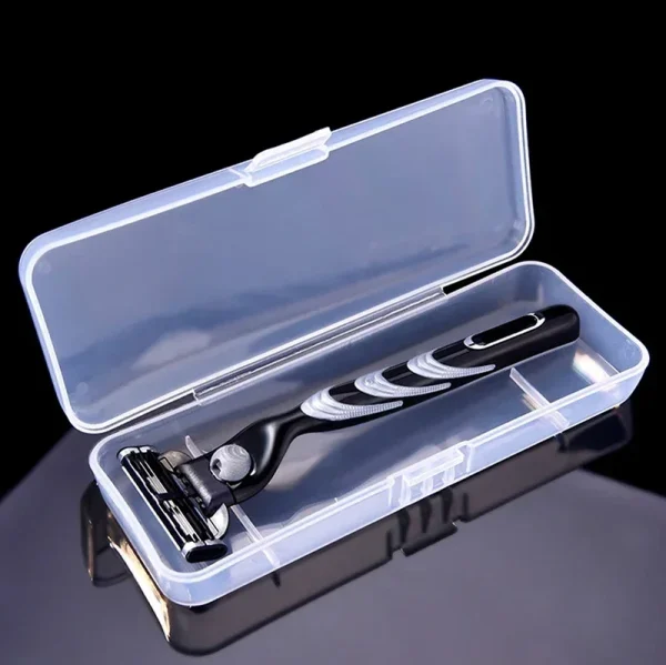 Men Universal Shaver Storage Box Handle Box Full Transparent Plastic Case Razor Boxs Eco-Friendly PP Shaving Box High Quality 3