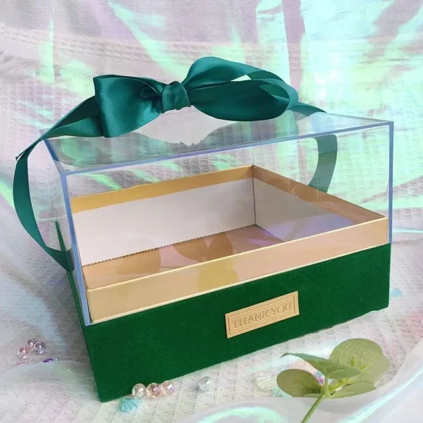 Birthday Party Transparent Wedding Hand Gift Box Acrylic Light Luxury Bow Present Box Valentine's Day Gift Box 1