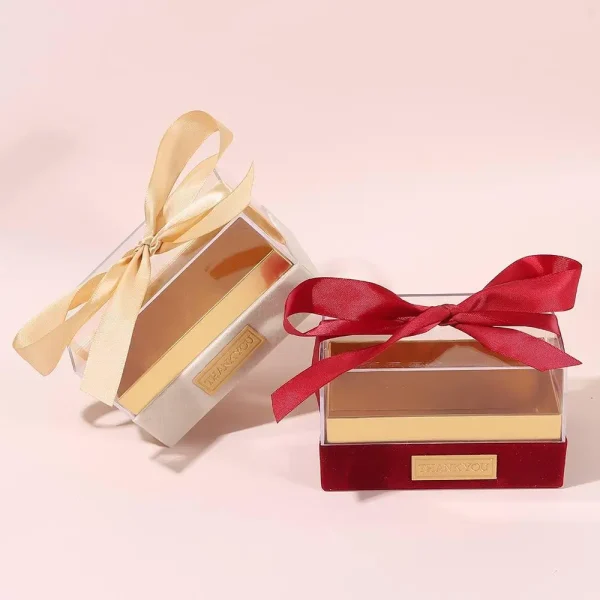 Birthday Party Transparent Wedding Hand Gift Box Acrylic Light Luxury Bow Present Box Valentine's Day Gift Box 3