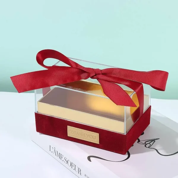 Birthday Party Transparent Wedding Hand Gift Box Acrylic Light Luxury Bow Present Box Valentine's Day Gift Box 4